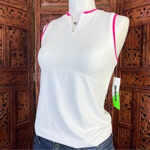 🏷️ NWT Prince Women's 3/4 Zip Wicking Athletic Sleeveless Top Small
